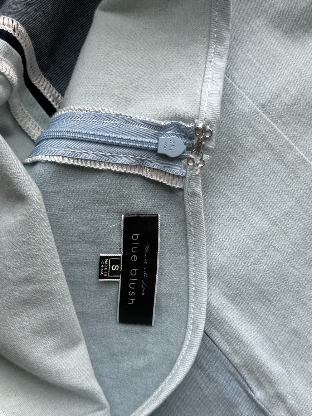Blue Blush Colorblock Halter Mini Dress in Navy & Light Blue - Picture 4 of 4